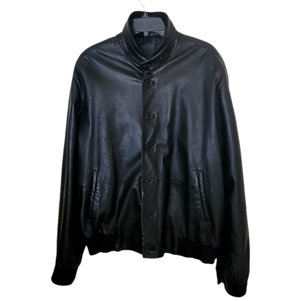Loutie Men Genuine Leather Jacket Made In Italy Size 52